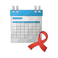 Aids ribbon with calendar vector