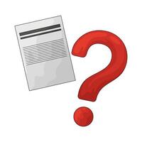 Insurance policy with question mark vector