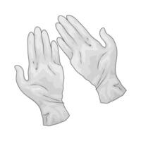 white medical gloves vector