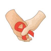 Aids ribbon with hands vector