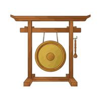 illustration of golden gong vector