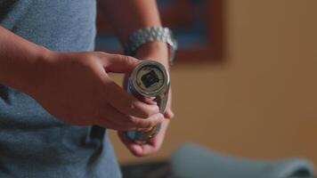 Close-up of Hands Holding a Socket Wrench video