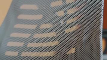 Close-Up of Modern Office Chair Mesh Backrest video