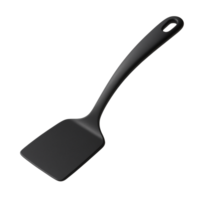 Black silicone spatula with ergonomic handle isolated on transparent background png