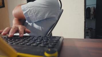 Casual Man Working on Laptop in Modern Office video