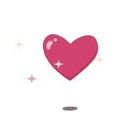 Pink heart bouncing with sparkle lingering animated design illustration video