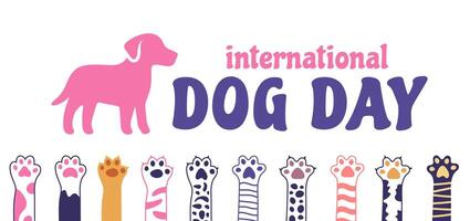International Dog Day background, banner or poster design template. observed every year in August. Holiday concept. Use to any Template, card, poster, placard vector