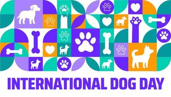 International Dog Day background, banner or poster design template. observed every year in August. Holiday concept. Use to any Template, card, poster, placard, vector
