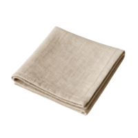 Folded beige linen napkin isolated on transparent background png
