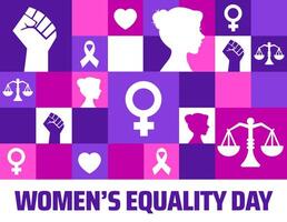 women equality day background, banner or poster design template. observed every year in August. Holiday concept. Use to any Template, card, poster vector