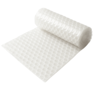 White bubble wrap roll for packaging and protection isolated on transparent background png