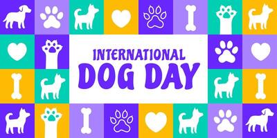 International Dog Day background, banner or poster design template. observed every year in August. Holiday concept. Use to any Template, card, vector
