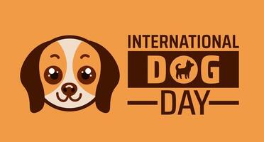 International Dog Day background, banner or poster design template. observed every year in August. Holiday concept. Use vector