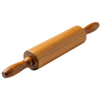 Classic wooden rolling pin with comfortable handles png