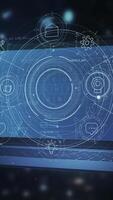 Graphical data animation within a laptop's virtual environment. video