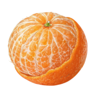 Partially peeled orange fruit showing segments isolated on transparent background png