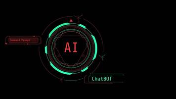 AI-powered chatbot communication infographics on alpha channel. video