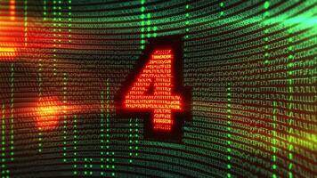 Countdown and computer code showing data breach and cybersecurity threat video