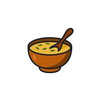 Soup Bowl Icon. Comfort Food Symbol for Restaurant Branding and Healthy Meal Designs vector