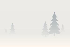 Serene Winter Landscape with Frosty Trees in Soft Fog Atmosphere vector
