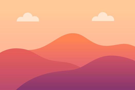 Soft Gradient Hills with Calm Sky and Minimal Cloud Elements vector