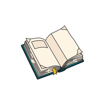 Open Book with Mystical Symbols and Blank Pages for Imagination vector
