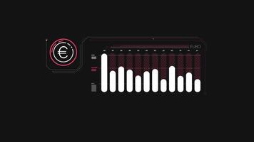 Simple infographic of euro fall on alpha channel. video