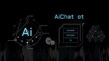 Abstract infographic animation about AI chatbot security. video