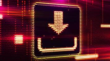Loading a token that produces glowing lines of code on a digital display video