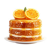 orange cake with orange slices on top png