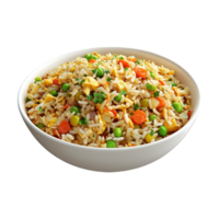 a chinese fried rice in bowl on a transparent background png