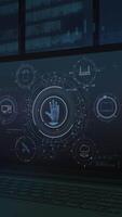 Infographics of access and data protection on a laptop screen. video
