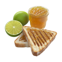 toast with jam and lime png