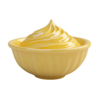 yellow bowl of whipped cream on a transparent background png