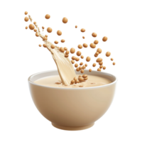 a bowl of cereal with milk splashing into it png