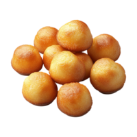 a pile of small donuts on a transparent background png