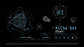 infográfico animação sobre cognitivo Informática e ai chatbot. video