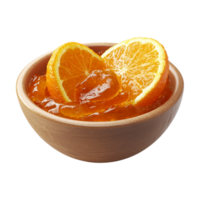 orange juice in a bowl with a slice of orange png
