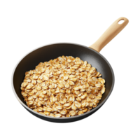 oats in a frying pan on a transparent background png