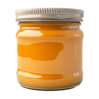 a jar of orange jam on a transparent background png