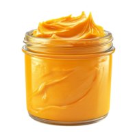 orange butter in a glass jar on a transparent background png