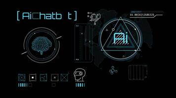 Infographic animation about AI Chatbot and VR technologies. video