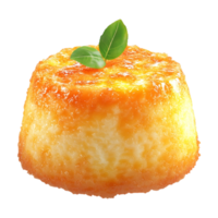 a cake with a green leaf on top png