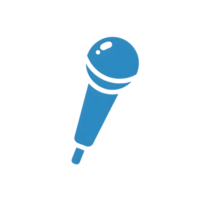 Blue Microphone Icon Simple Design isolated on a transparent background cobalt png