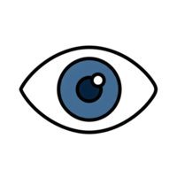 Blue Eye Icon Cartoon Style Simple Graphic isolated on a transparent background image png