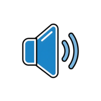 Blue Speaker Icon Sound Waves Volume Audio Symbol isolated on a transparent background png