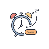 Alarm Clock Snooze Function Icon Pastel Colors isolated on a transparent background png