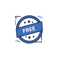 Blue Circular Free Icon with Stars isolated on a transparent background circle png