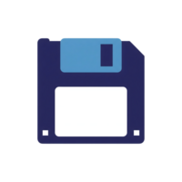 Blue and Dark Blue Floppy Disk Icon isolated on a transparent background diskette png