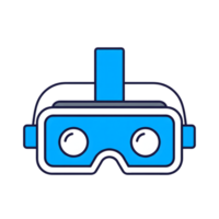 Blue Virtual Reality Headset Icon Design isolated on a transparent background glasses png